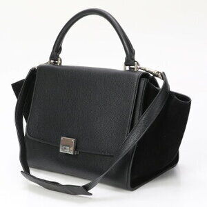 Celine Trapeze Handle Top Shoulder Leather Bag Handbag